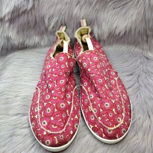 Vionic Malibu Canvas Slip On Womens Size 9 Pink Floral Flat Casual Beach